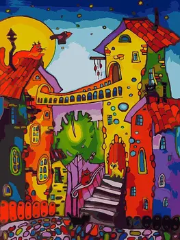 

Color cats, 40*30 cm painting coloring by numbers on canvas Snow White 104-as