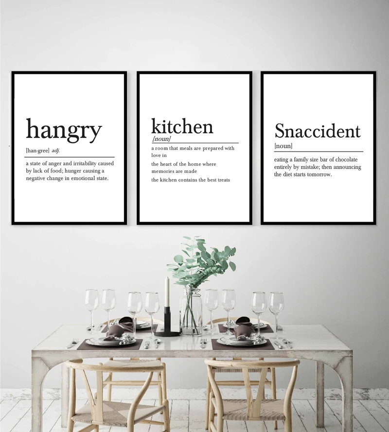 Hangry Definition Print Poster gift Wall Art Home Decor Minimalist Poster