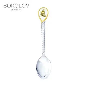 

Tea Spoon "Zodiac-water" Sokolov, fashion jewelry, silver, 925, women's/men's, male/female