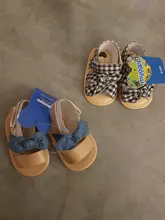 Sandalias de algodón a cuadros para niñas, zapatos bonitos de princesa para recién nacidos