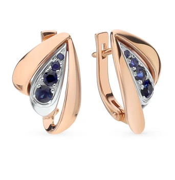 

Gold earrings with sapphires sunlight sample 585