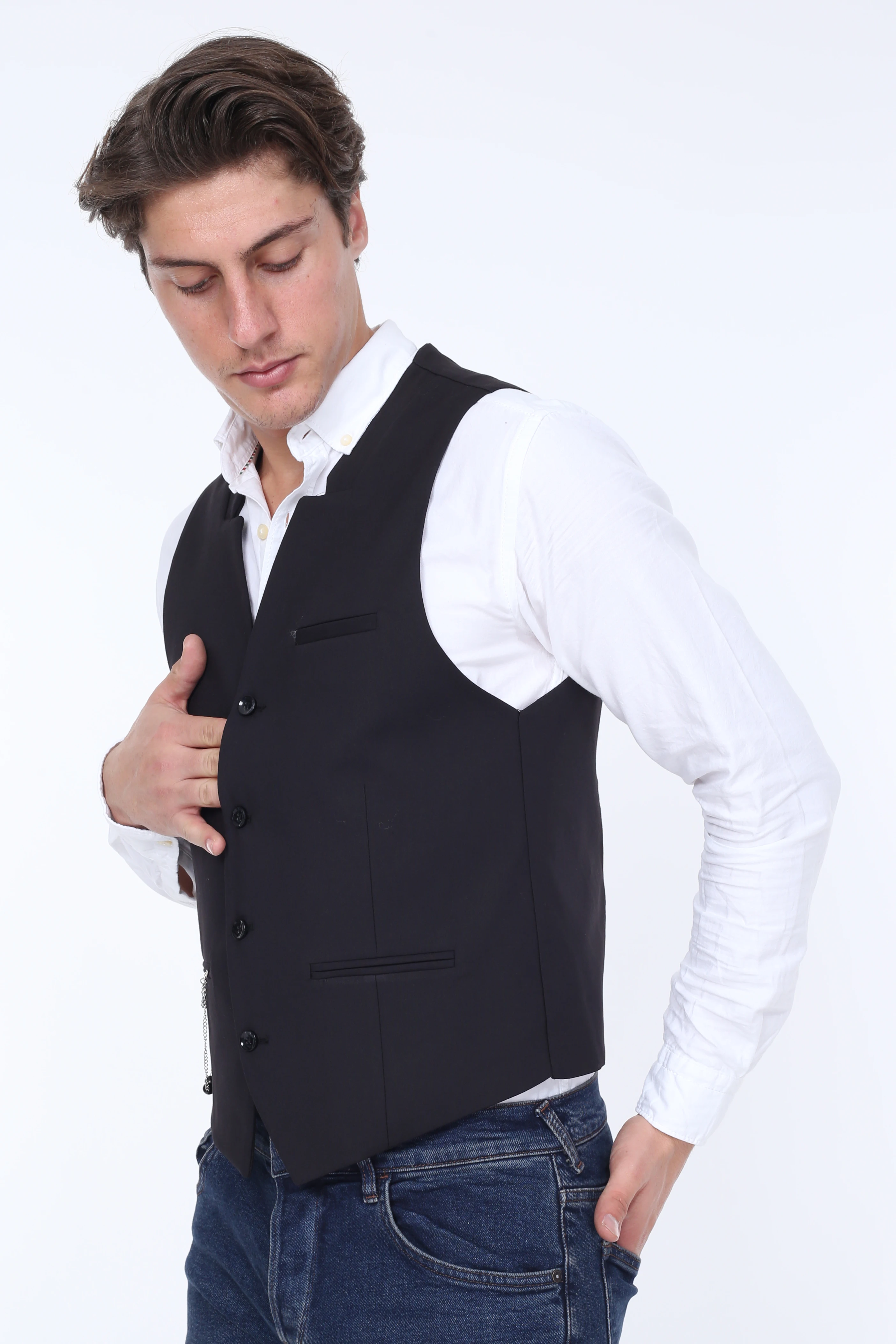 Мужской жилет ZENZEN 01375-черный турецкий качественный Стиль SLIM FIT Сделано в Турции европейский размер Стильный дизейн