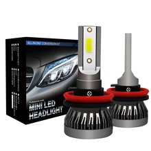 2 teile/satz Mini 1 Auto Scheinwerfer Lampe 9005 9006 H1 H4 H7 H11 Importiert COB Chip 90W 12000LM Weiß high Power Auto LED Licht(China)