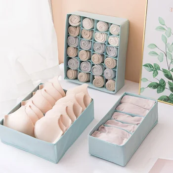 

3pcs Washable Underwear Bra Organizer Clothes Storage Box Closet Organizer Foldable Dormitory Case Scarf Tie Organizer Socks Box