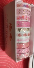 10 unids/set oro cinta de Washi de hoja de corazón lindo cinta adhesiva decorativa pegatina DIY Scrapbooking papelería