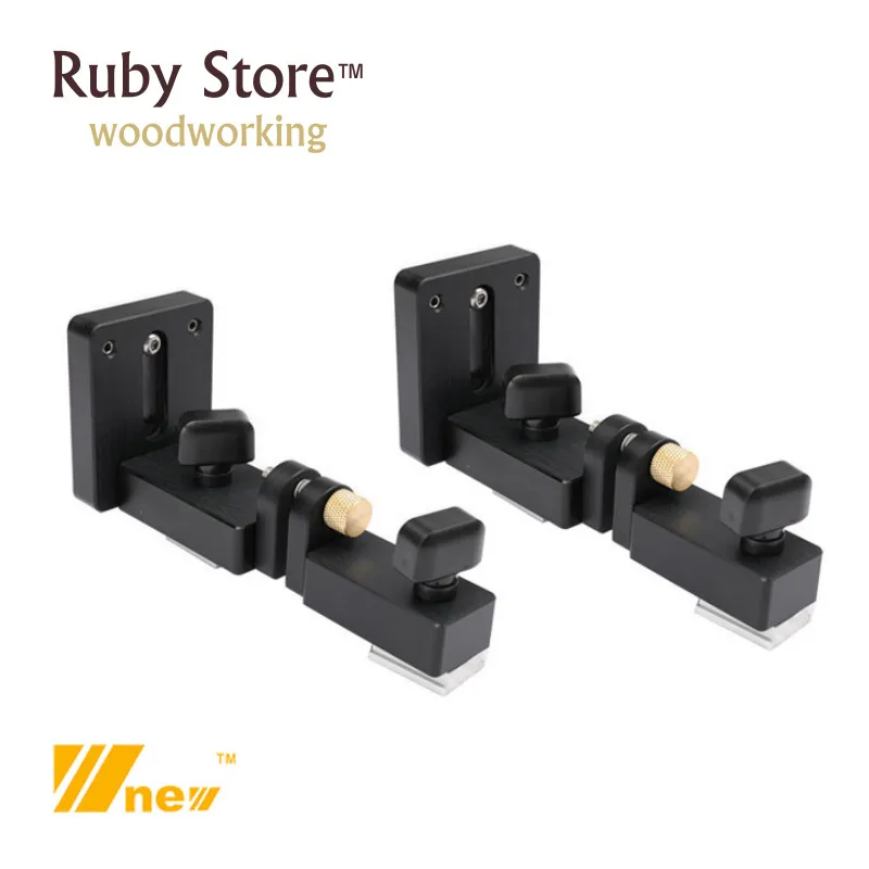 

W-new Set of 2PCS Micro-Adjustable T-track Sliding Brackets for Fence, Woodworking, Router Table, Table Saw