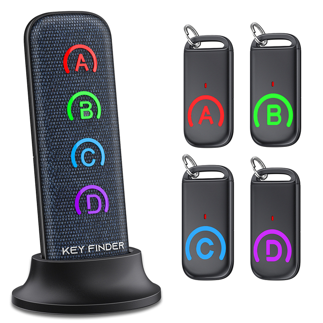 Wireless Car Key Finder Locator Remote Control Tracker Alarm Keychain Locator Wallet Smart Tracker with 6 Receivers