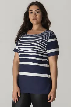 

Sans Textile Women 'S Navy Blue Line Detailed Bluz 65 N15730