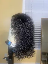 Pelucas de cabello humano malayo para mujeres negras, Bob corto de cabello humano rizado con cierre de encaje 4x4, prearrancado con pelo de bebé