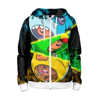

Children's sweatshirt 3D with zipper Brawl Stars Leon trio