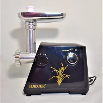 

Electric meat grinder. Case with print. Powerful motor