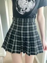 Falda plisada de cintura alta para mujer, faldas a cuadros, estilo Preppy, para baile