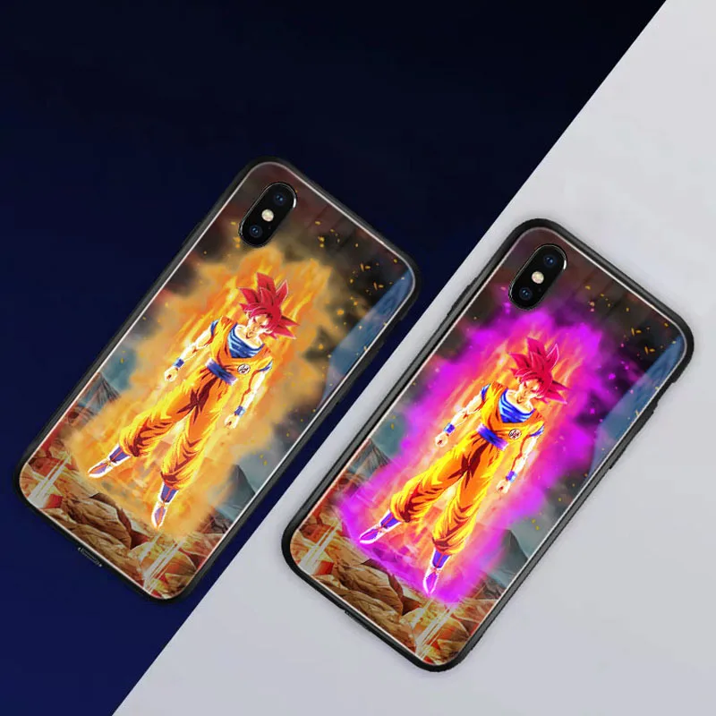 Mofi умный светодиодный светящийся чехол для телефона для iPhone XR XS MAX чехол Funda милый мультяшный узорный стеклянный чехол