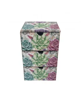 

Mobili Rebecca Jewelery Box 3 Drawers Mdf Canvas White Colorful Shabby 30x15x18