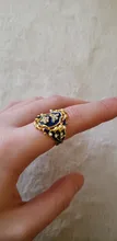 Anillo de flores esmaltado en azul y tinta chapada en oro Vintage, anillos de Signet grabados de diseño Simple para hombre, joyería gótica Punk para fiesta