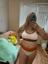 Bikini Women Swimsuit Two-Pieces High-Waist Splicing New