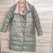 Jacket Women Parkas Down-Coat Ultra-Light Double-Sided Winter Fitaylor White-Duck-Down