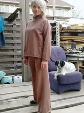 Tracksuit Sweater Spring Two-Piece-Set Women Pullover Knitted Genayooa Korean Womens