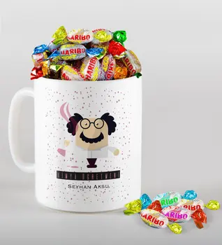 

Personalized Chemistry Teacher Mug and Haribo Candy Gift Seti-3