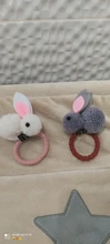 Lindo animal Bola de pelo de conejo, anillo mujer banda de goma elástica pelo bandas coreano sombreros niños ornamentos accesorios para el cabello
