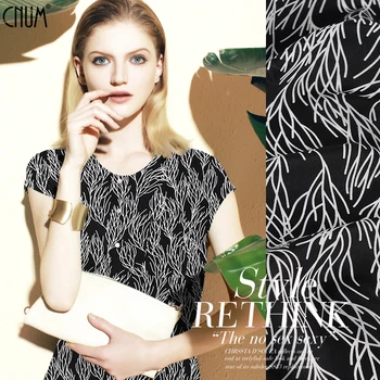 

CNUM SCD074 100% Silk Crepe De Chine/ Branches /Silk Fabric /Width1.48yd Thickness 12mm