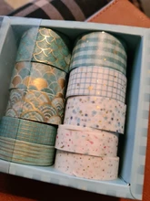 Juego de 10 unidades de cinta Washi negra y dorada, cinta adhesiva Vintage con diseño de galaxia, cinta adhesiva decorativa, pegatina para álbumes de recortes, papelería y diarios