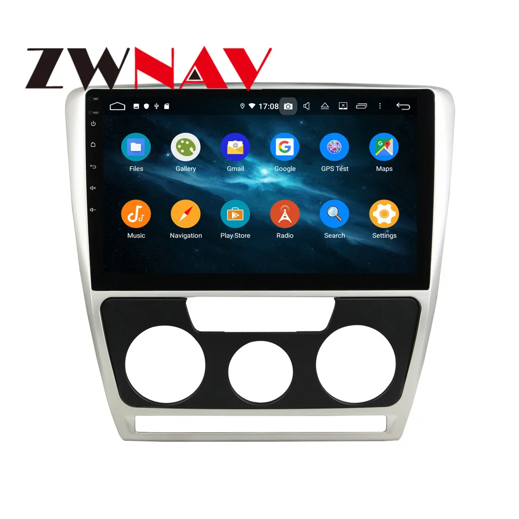 Android 9 4+ 64G DSP ips Автомобильный плеер gps навигация для SKODA Octavia 2007-2009 головное устройство мультимедийный Кассетный плеер рекордер