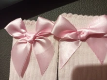 Calcetines de algodón suave para niños pequeños, pajarita grande chicas hasta la rodilla, largo, encaje, ropa de bebé, venta al por mayor