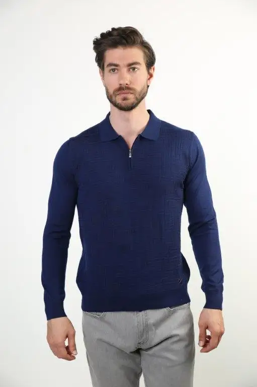 

Filippo Ghada Polo Collar Male Sweater 4059