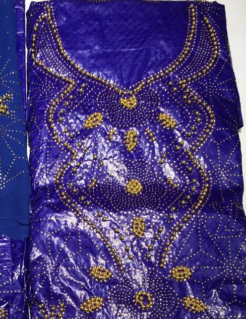Royal blue -VL Новое поступление, морская Базен, парча, богаче, Getzner, камни, бусины, морская раковина, одежда, кружевные материалы, 3+ 2+ 2 ярда в комплекте для платья - Цвет: Royal blue -VL