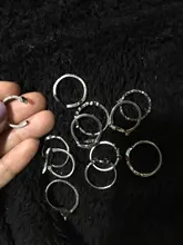 De aleación de Zinc de 12 Uds bohemios plata anillo de Color de las mujeres Vintage antiguo carta hueco alas corazón Luna mujer regalo de la joyería