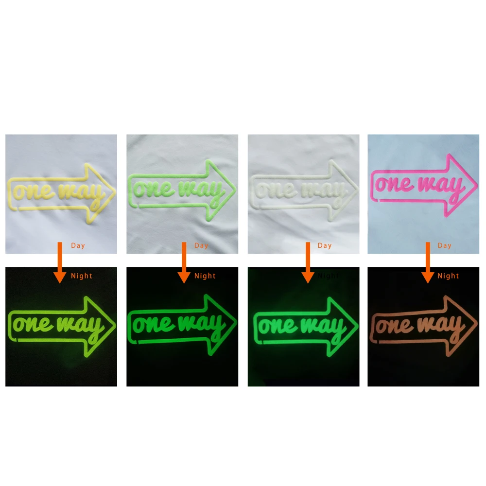 25x91cm 3D Puff Glow In Dark Sunlight Heat Transfer Vinyl Iron On Vinyl For HTV Luminous Fluorescent Color For Shirts Heat Transfer Vinyl
