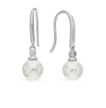 

Silver earrings with cubic zirconia and pearls sunlight sample 925