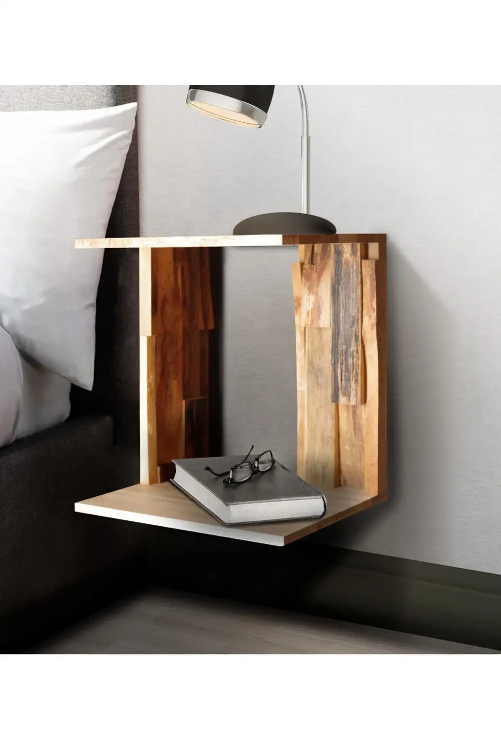 Nightstand Bedside Table Wall Mounted Rustic Shelf Display Rack Decor Shelf For Home Wooden Storage Nightstands Aliexpress
