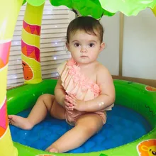 Ma & Baby-bañador de flores con volantes para niños y bebés, traje de baño de un hombro para playa de 0 a 24M