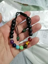 Pulsera clásica de 8mm con cuentas de piedra de Lava para hombre y mujer, cadena de 7 colores, cuerda tejida, Yoga, amistad, joyería ajustable