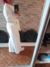 Blazer Leg-Pants Two-Piece-Set TWOTWINSTYLE Long-Sleeve White Wide Casual Women Female