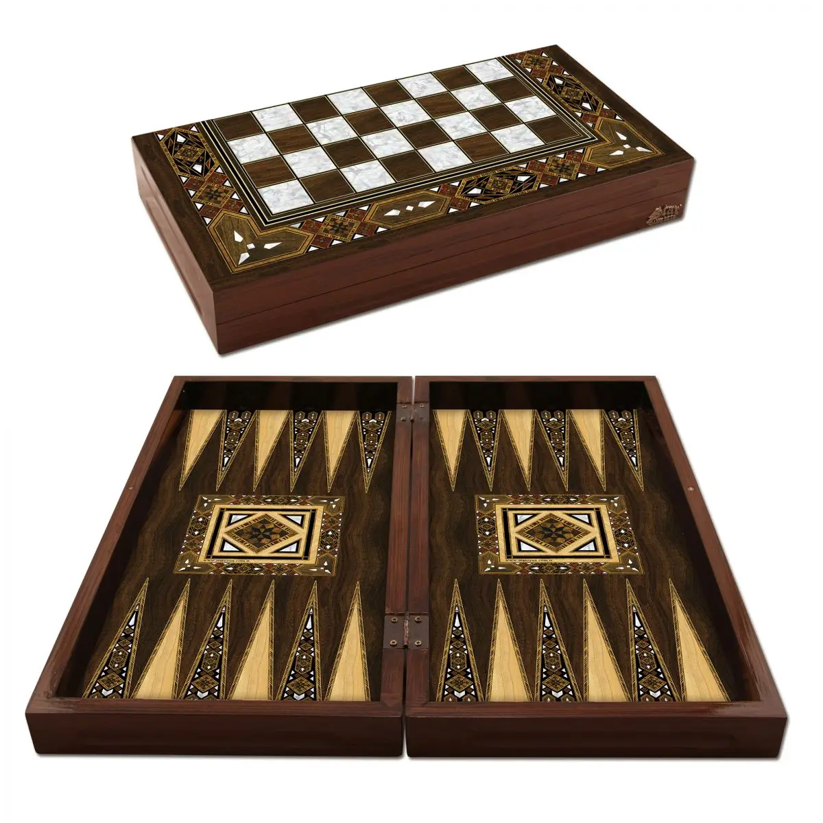 Arabic Backgammon Set Backgammon Board Wooden Oriental Backgammon Handmade 