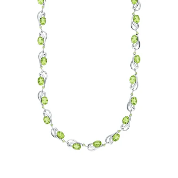 

Silver necklace with хризолитом sunlight sample 925