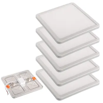 

Quartet recessed LED Panel adjustable buckle 12X12X0.4cm 8W 6400K Fria light (5 Pack)