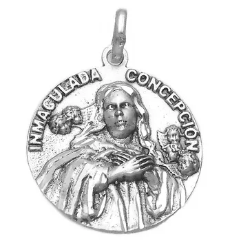 

Medal 925 sterling silver m Immaculate Virgin 26mm. Half bust unisex