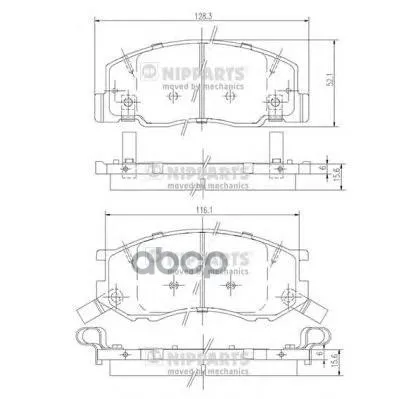 Колодки Тормозные Toyota Previa 2.4 96-00 Передние Nipparts J3602114 Nipparts арт. J3602114