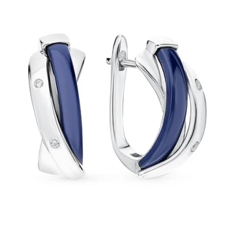 

Silver earrings with ceramics and cubic zirconia sunlight sample 925