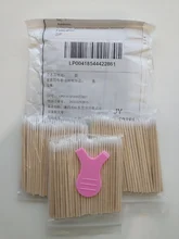 300 Uds desechables Ultra-pequeño hisopo de algodón sin pelusa Micro cepillos madera bastoncillos de algodón torundas de algodón con pegamento para extensión de pestañas quitar herramientas