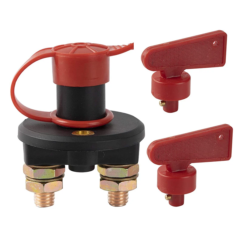 

Battery Disconnect Isolator Master Switch 12V/24V 200A-500A for 5 Seconds Car with 2 Removable Key for Yacht