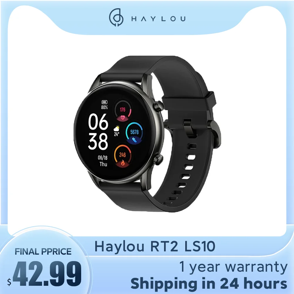 Youpin Haylou RT2 LS10 Smart Watch  IP68 Waterproof Smartwatch 12 Sport Mode Heart Rate Monitor Android IOS Blood Oxygen