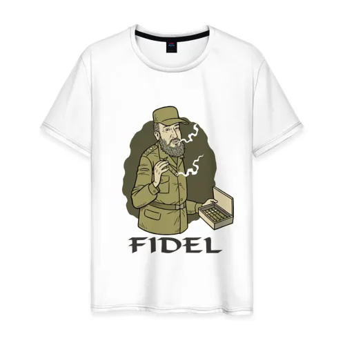 Мужская футболка хлопок Fidel Castro - Фидель Кастро | одежда