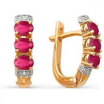 

Alcor earrings with rubies, diamonds in red gold