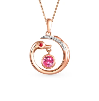 

Gold pendant with tourmaline, rubies and diamonds sunlight