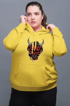 

Angemiel Wear Horned Devil Yellow Women 'S Hooded Sweatshirt